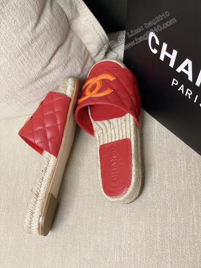 Chanel女鞋 香奈兒電繡拖鞋 2020春夏涼拖鞋系列 Chanel漁夫拖鞋  naq1156